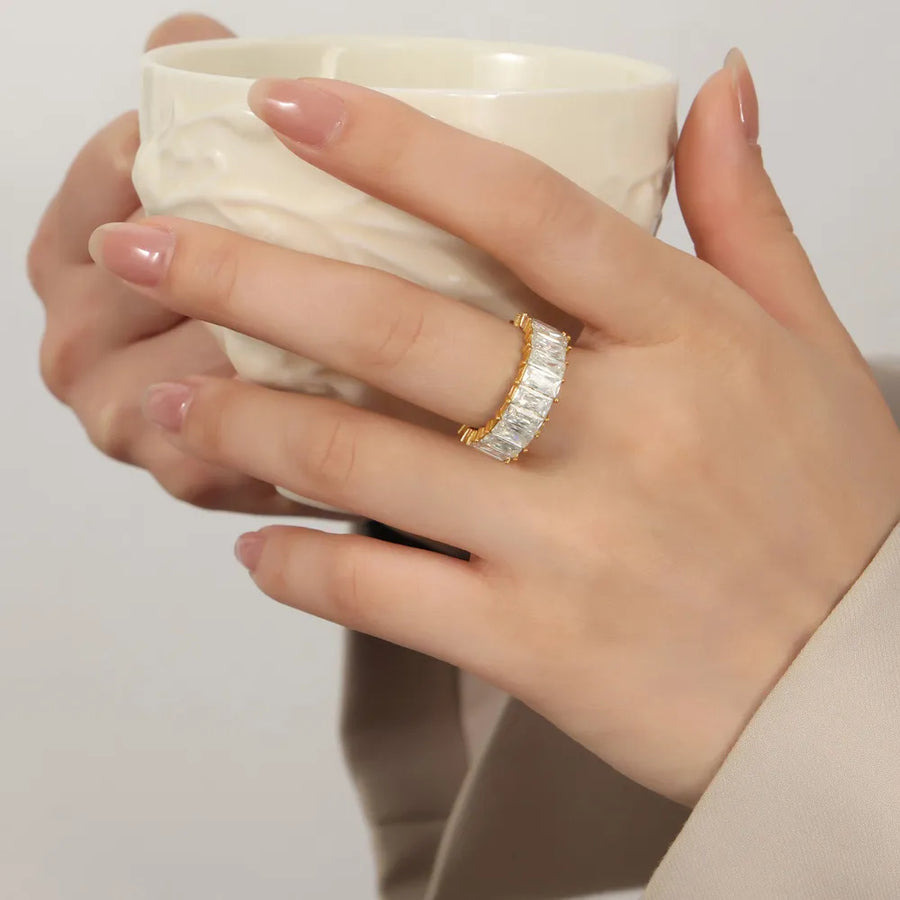 The Celestine Radiant Band Ring