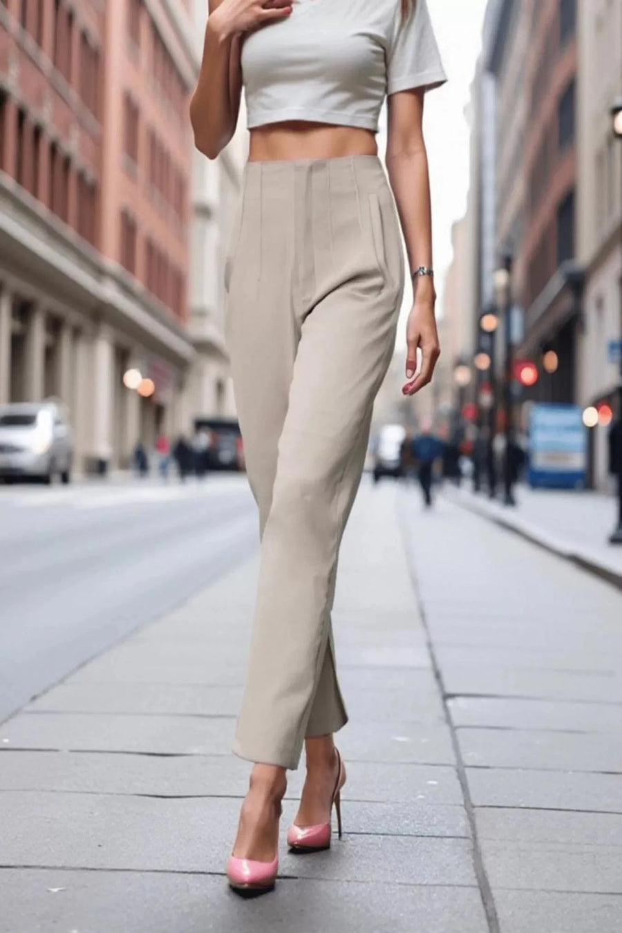 The Regent High-Waisted Straight-Leg Trousers