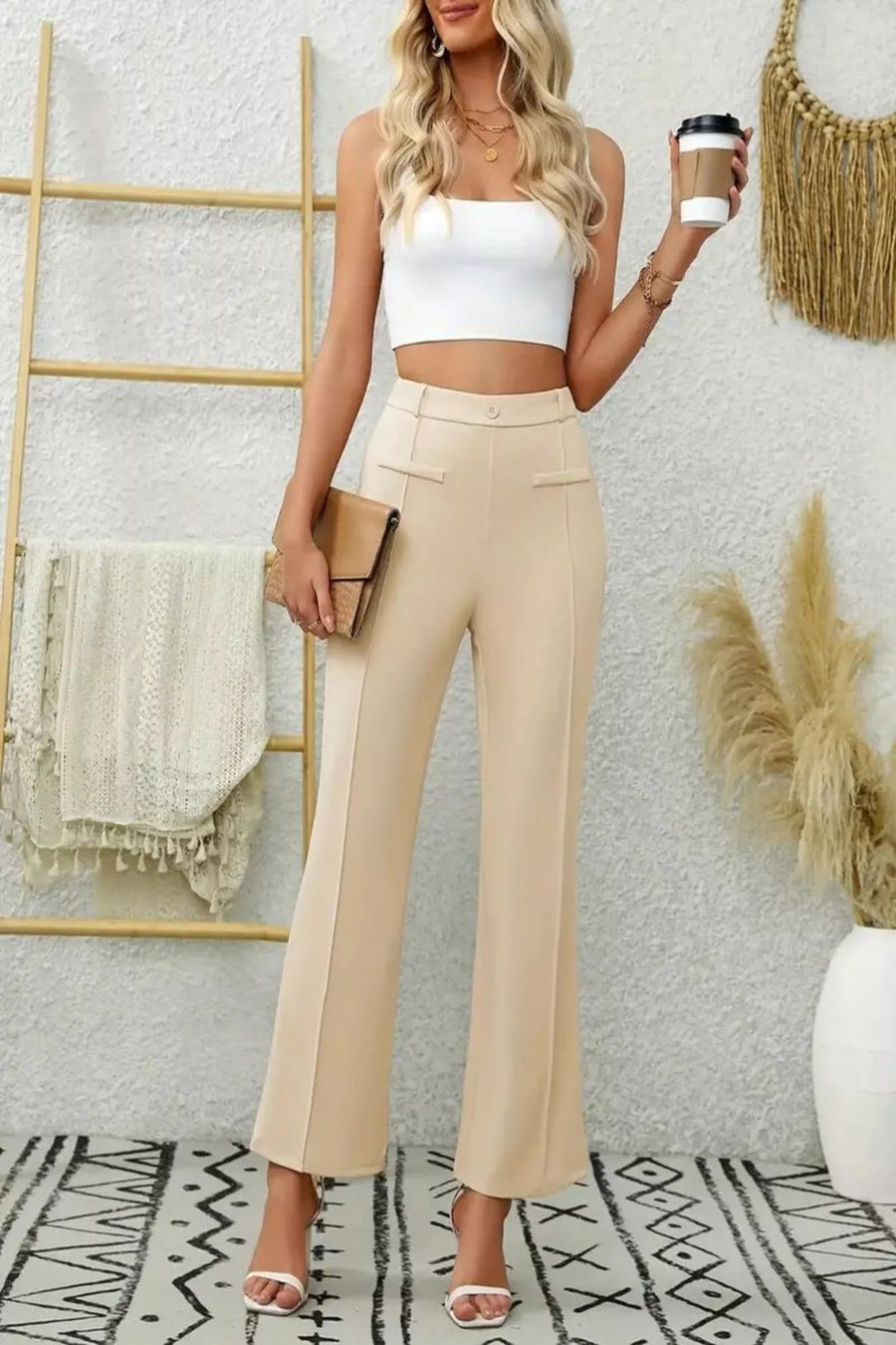 The Knightsbridge Pintuck Flare Trousers
