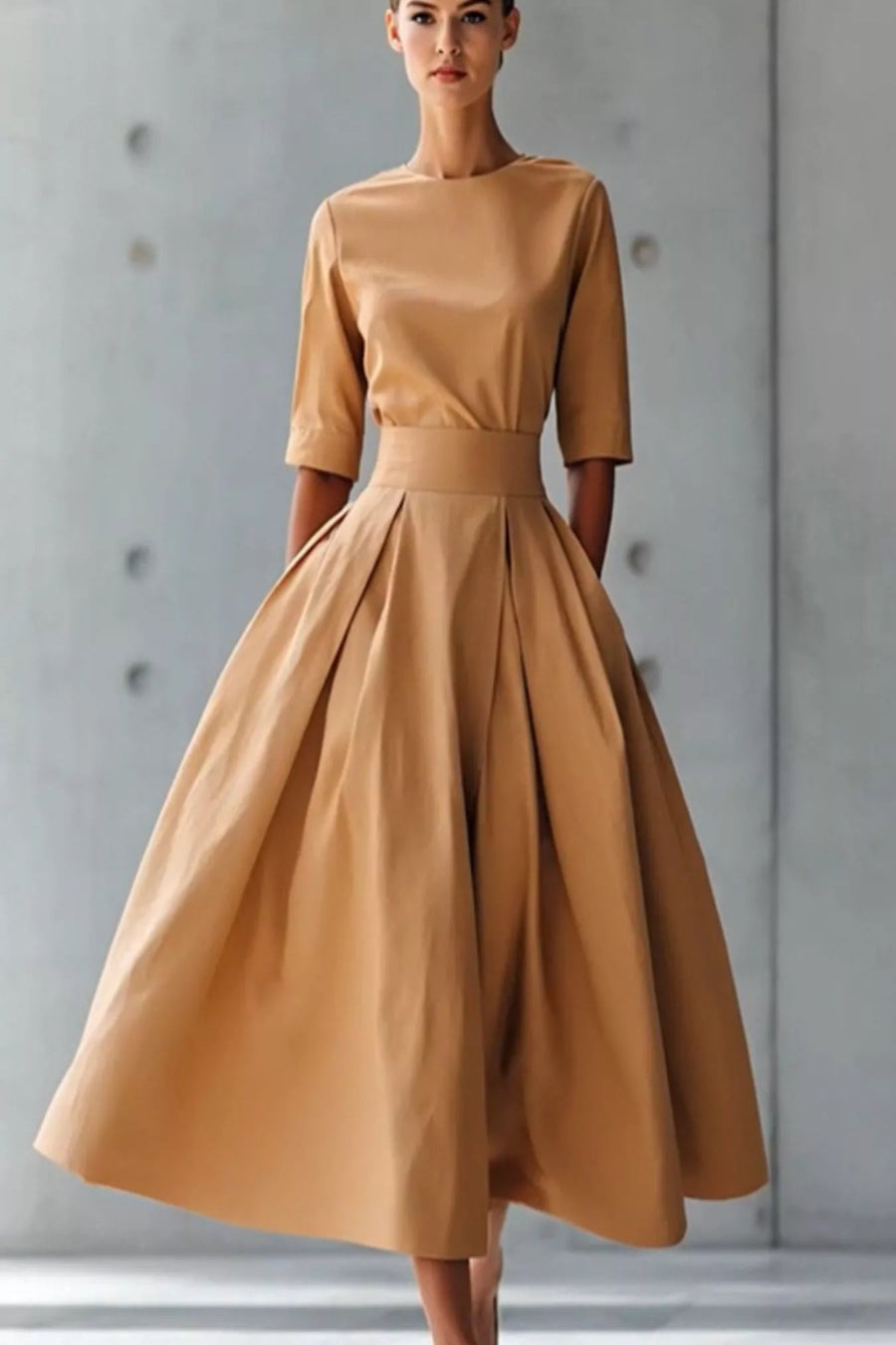 The Mayfair Pleated Sculpt Midi Dress