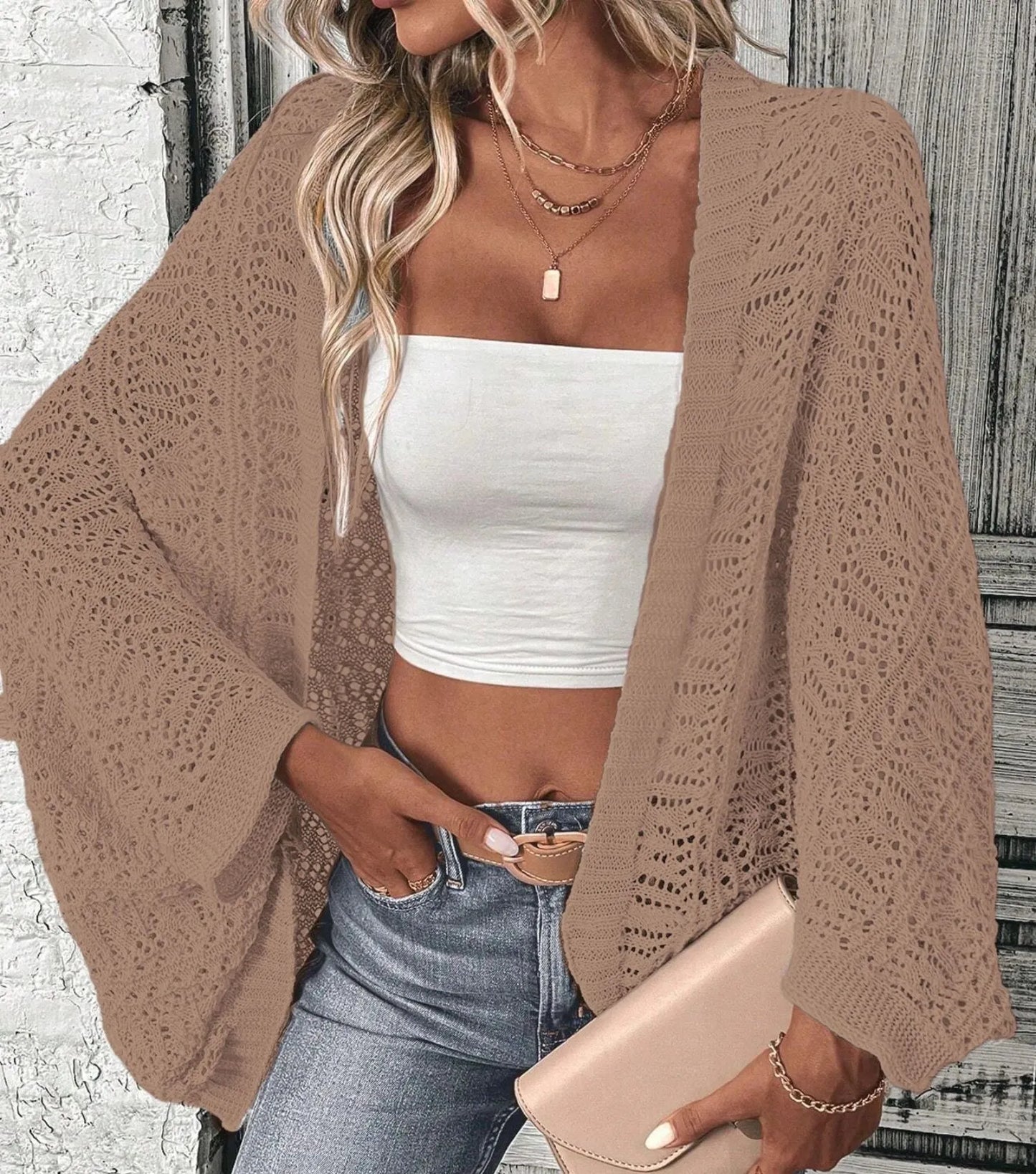 The Aura Batwing Crochet Cardigan