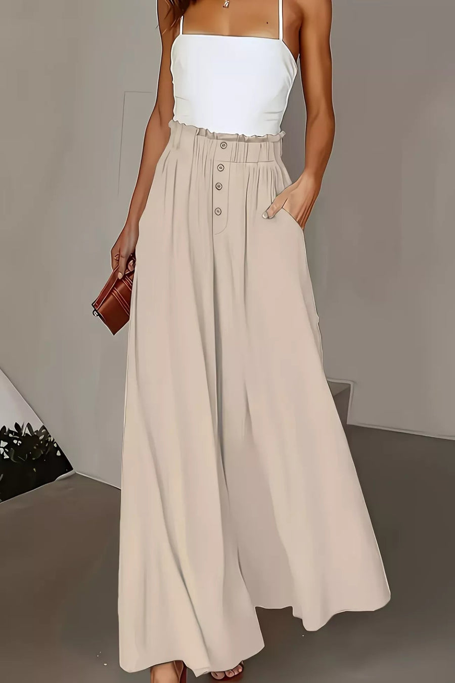 The Notting Hill Paperbag Wide-Leg Trousers
