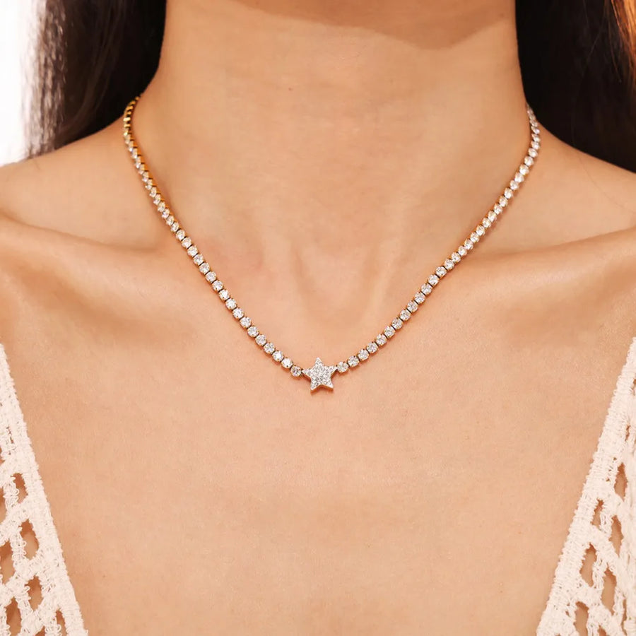 The Stella Pavé Star Tennis Necklace