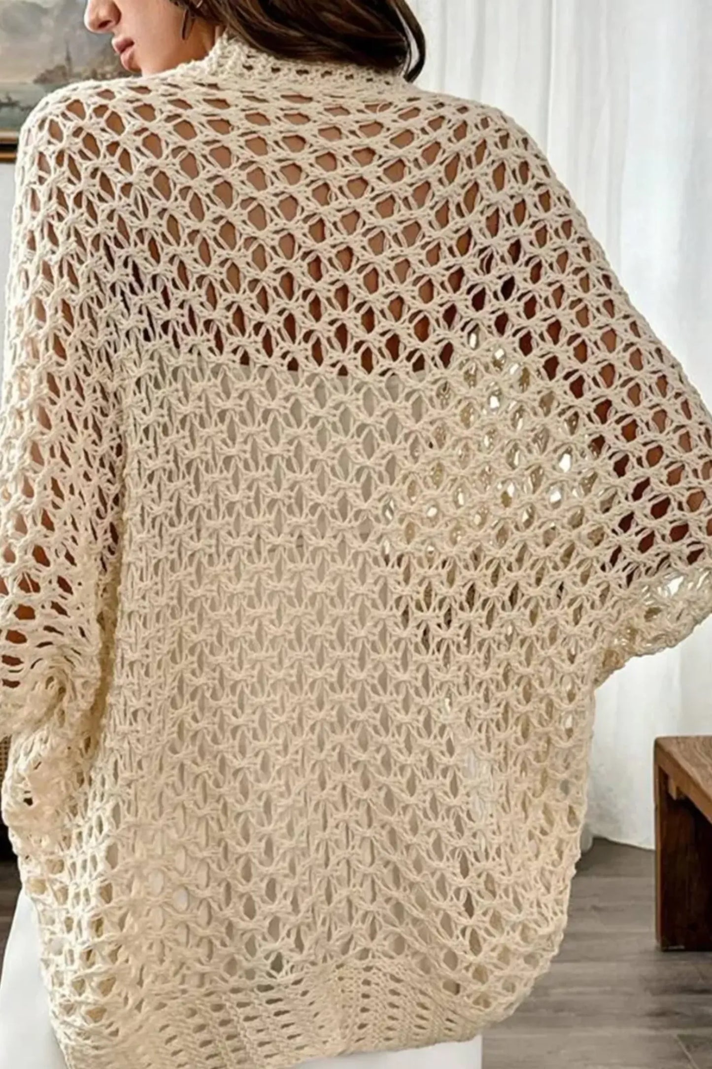 The Aura Crochet-Knit Kimono Cardigan