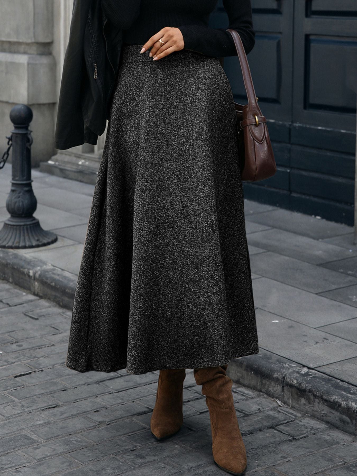 The Mayfair Fluid Satin Midi Skirt