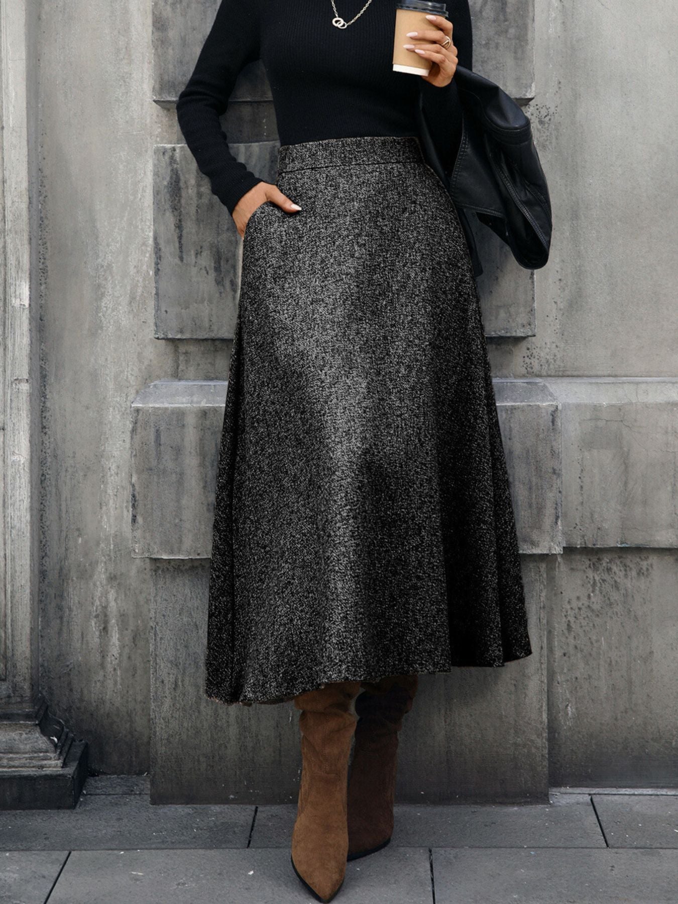 The Mayfair Fluid Satin Midi Skirt