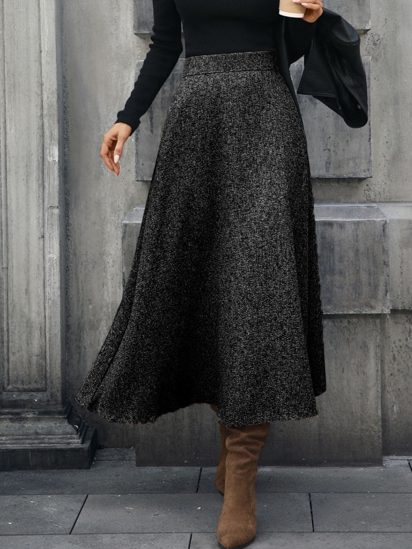 The Mayfair Fluid Satin Midi Skirt