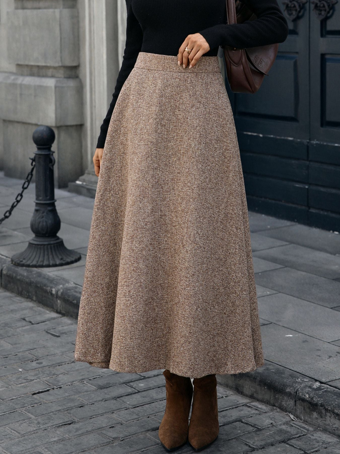 The Mayfair Fluid Satin Midi Skirt