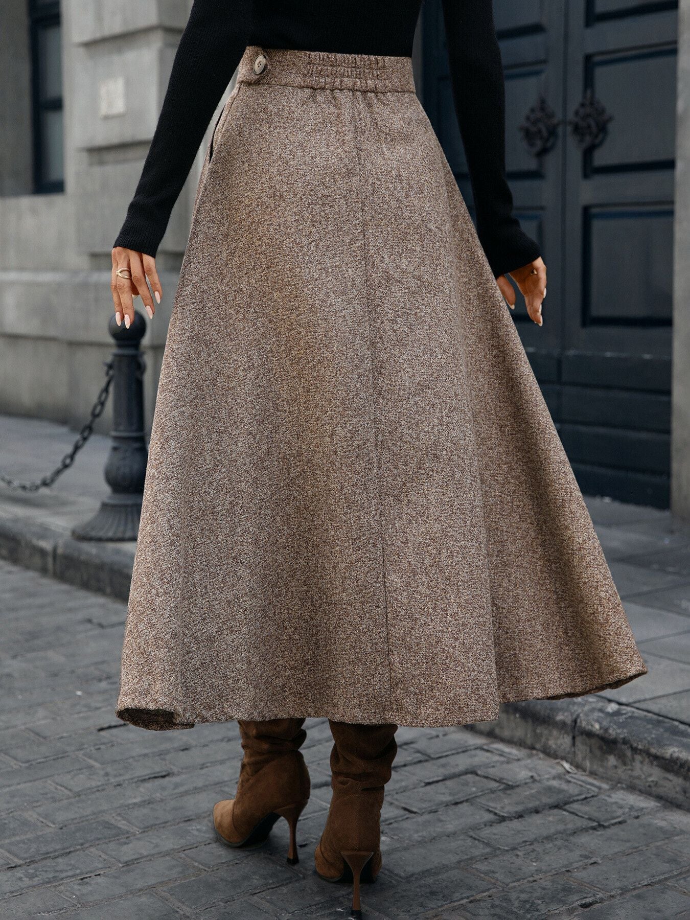 The Mayfair Fluid Satin Midi Skirt