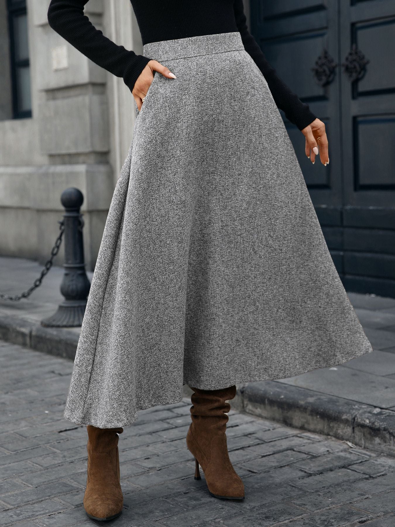 The Mayfair Fluid Satin Midi Skirt