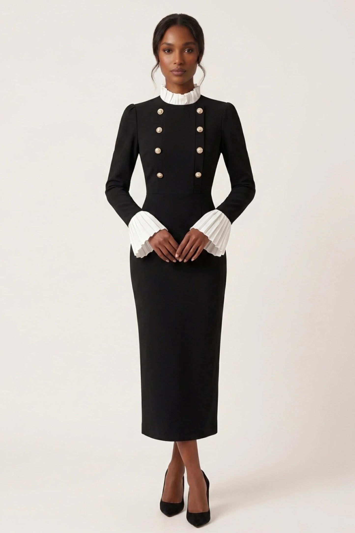 The Chelsea Contrast Sculpt Midi Dress