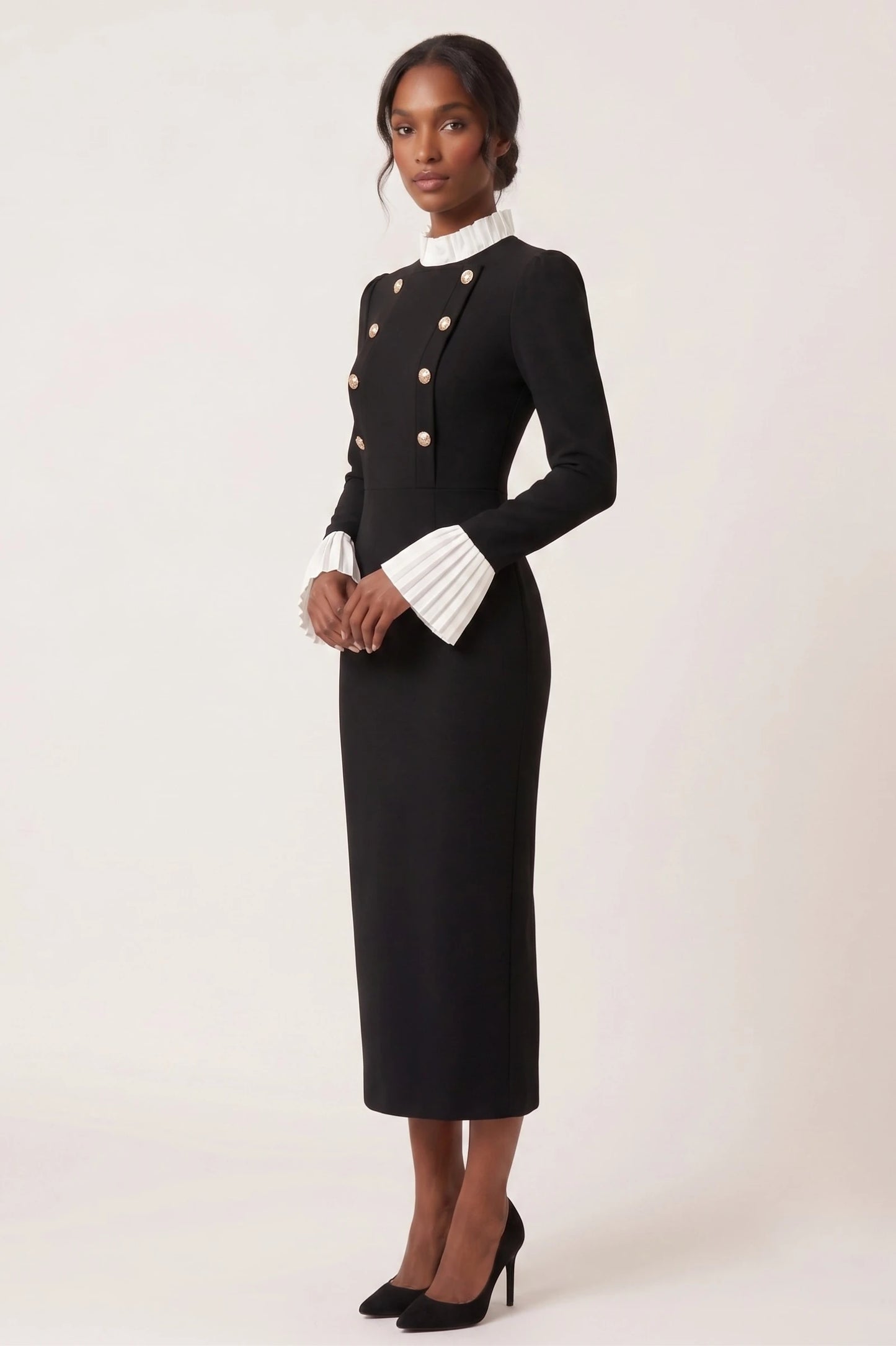 The Chelsea Contrast Sculpt Midi Dress
