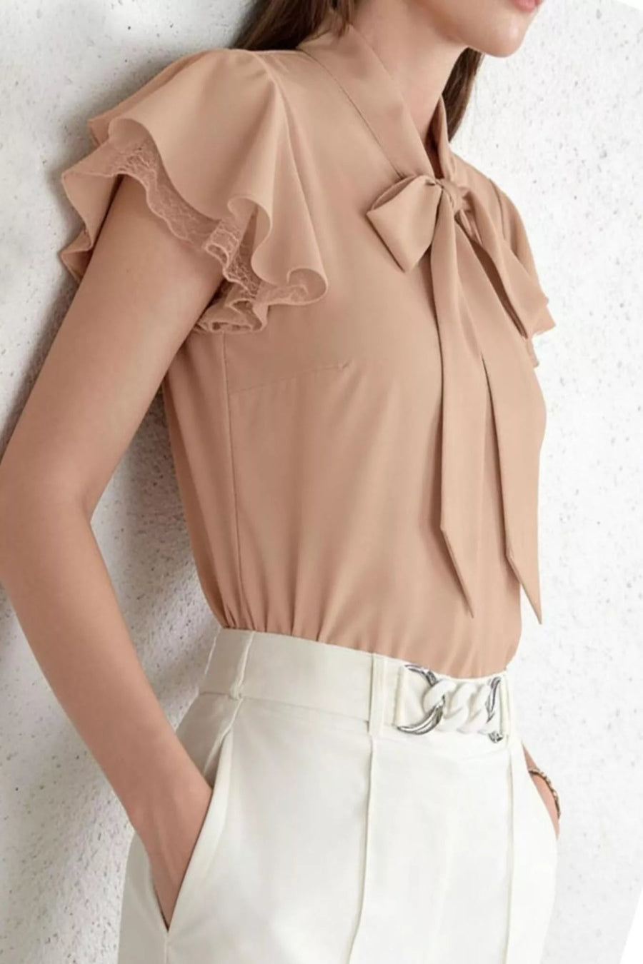 The Kensington Tie-Neck Ruffle Blouse