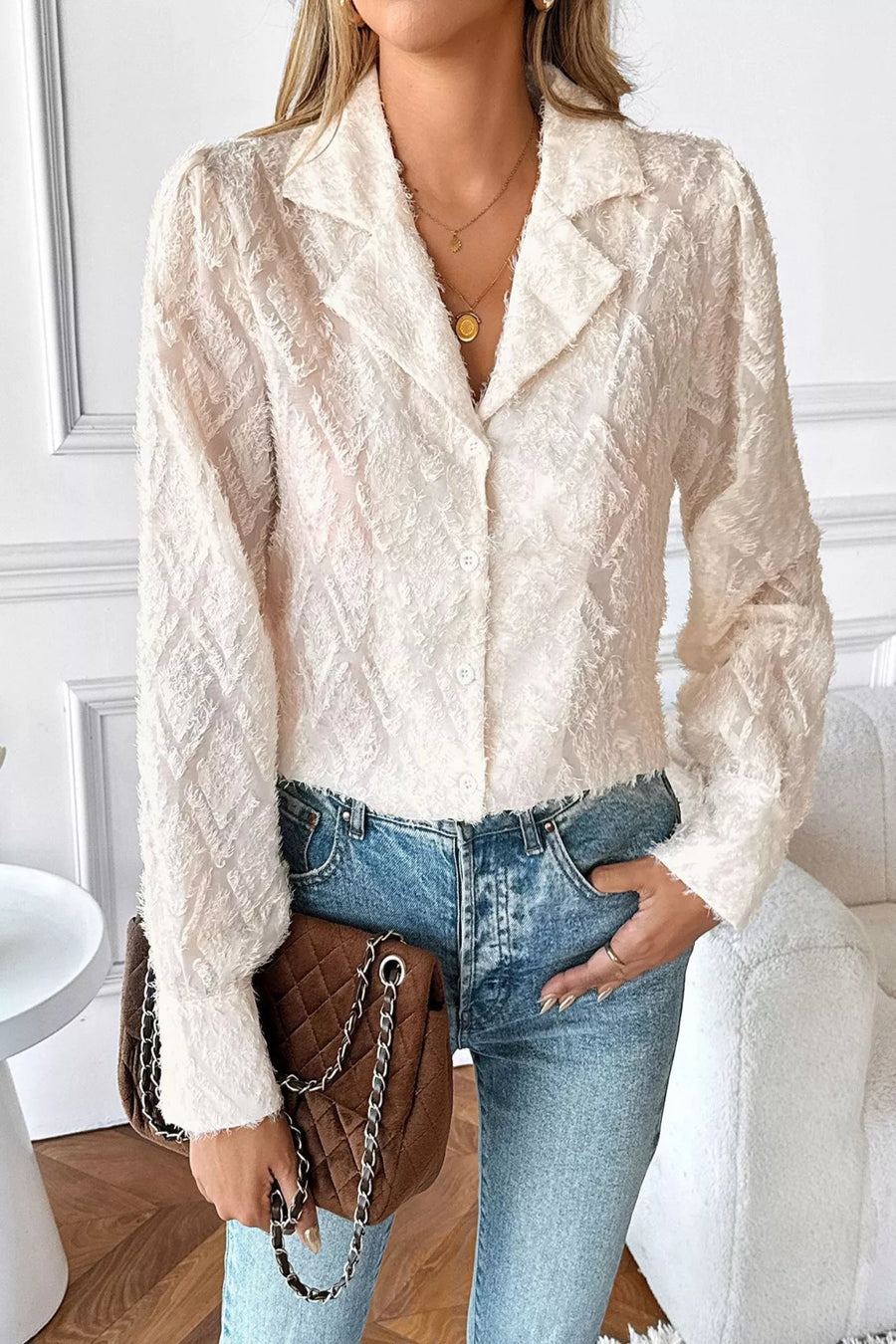 The Knightsbridge Textured Plume Button-Up Shirt