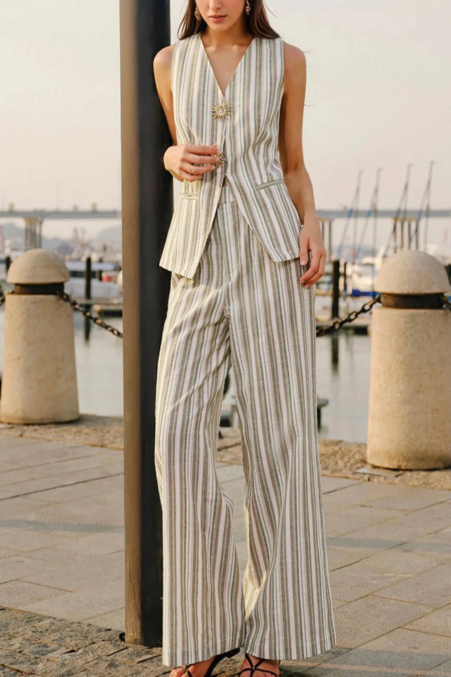 The Notting Hill Pinstripe Vest & Trousers Set