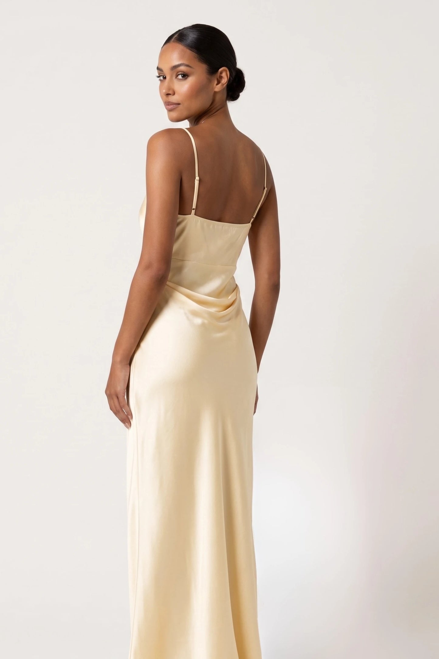 The Hyde Park Cowl-Neck Satin Dress
